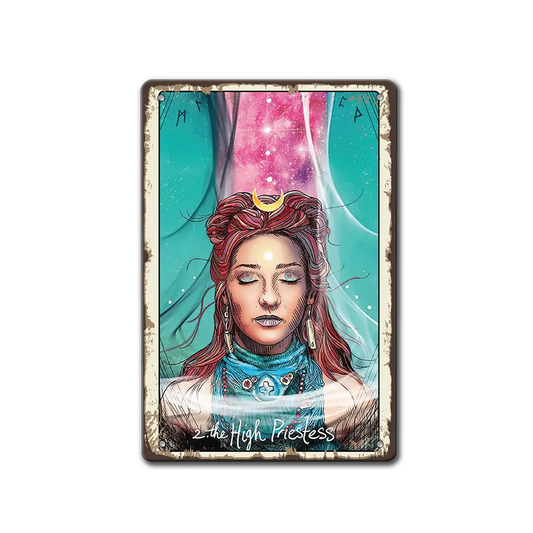 The High Priestess taro метална табела