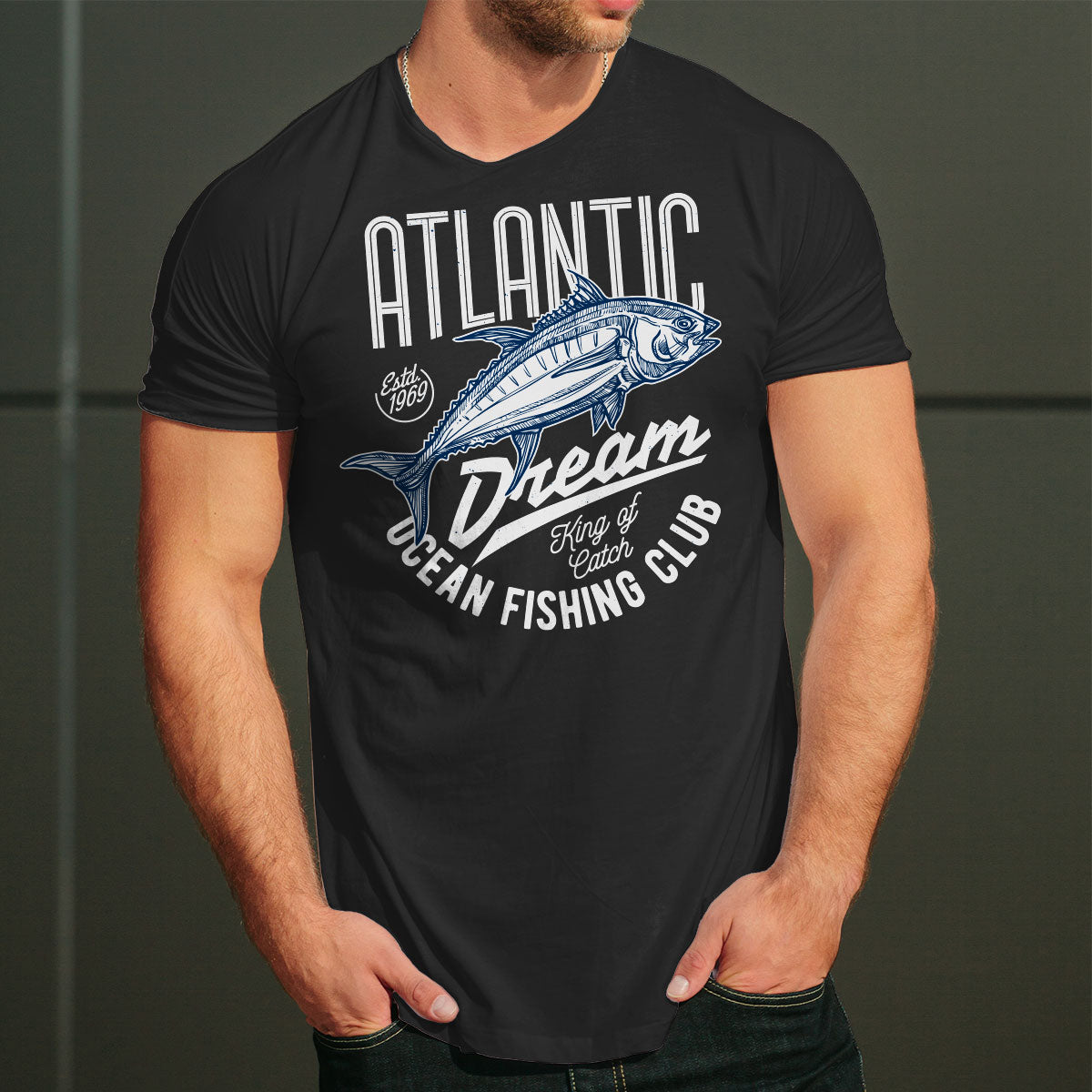 Atlantic Dream Fishing тениска с уникален дизайн за Него