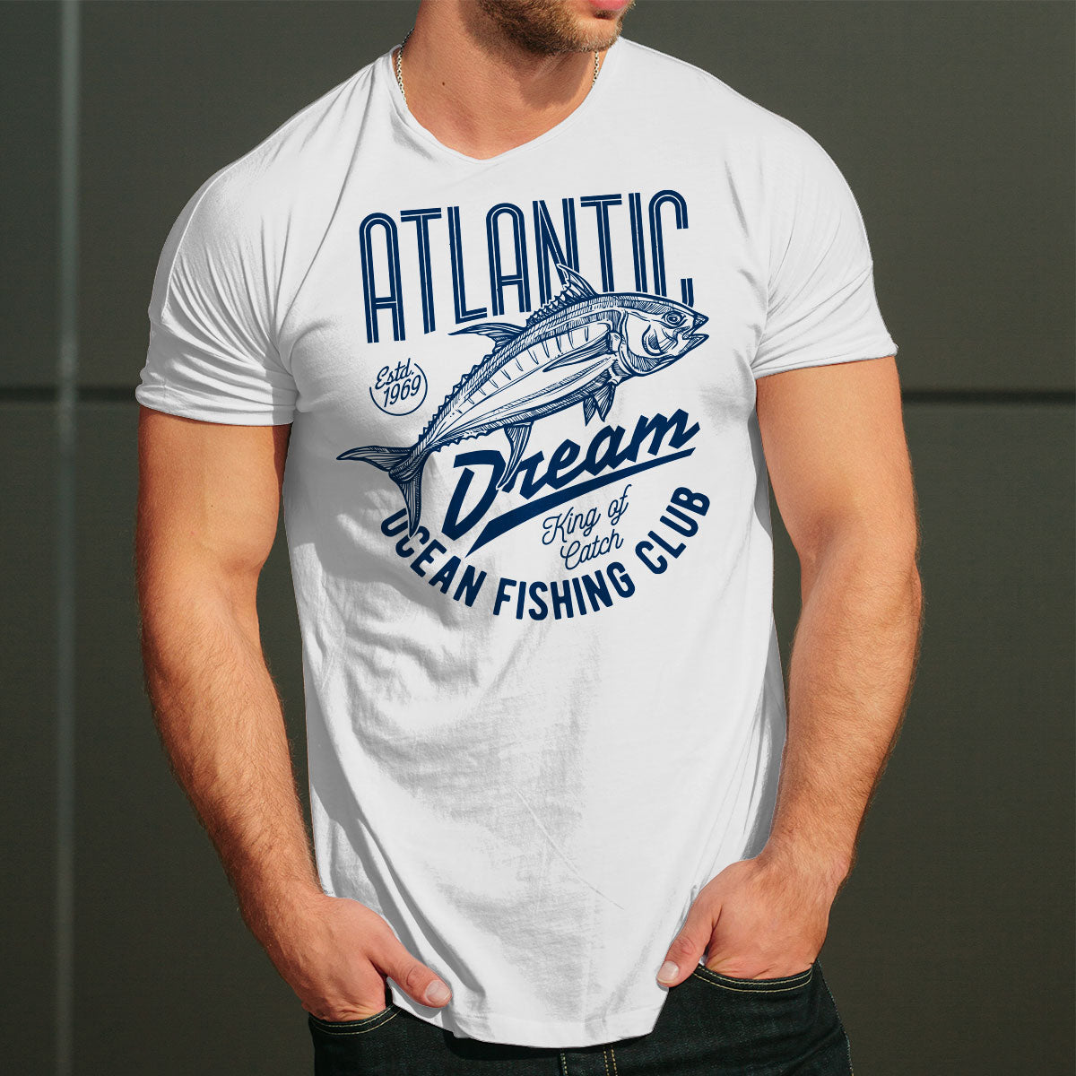 Atlantic Dream Fishing тениска с уникален дизайн за Него