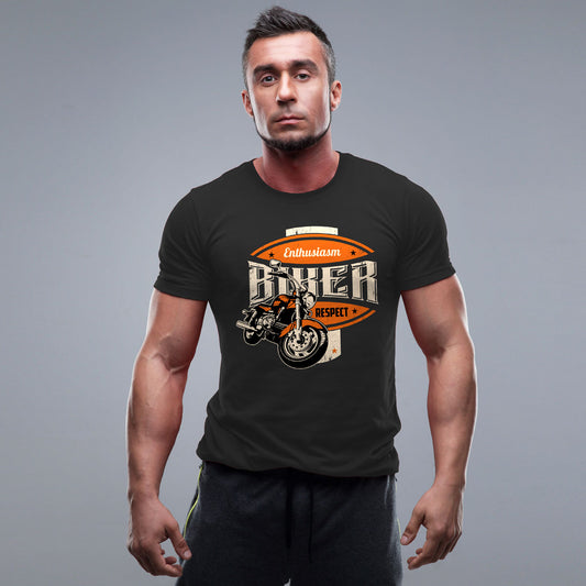 Enthusiasm Biker тениска с уникален дизайн