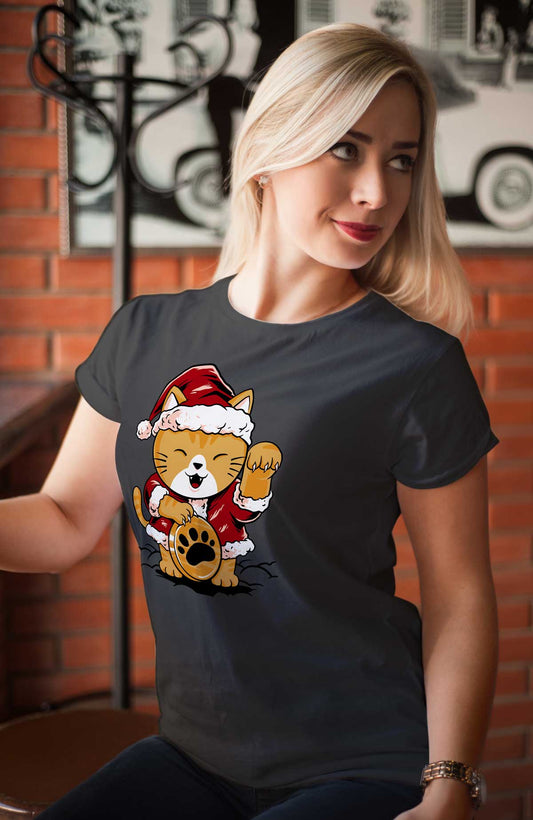 LUCKY MEOW- за Коледа или въпреки празниците - блуза или тениска-liratech.bg