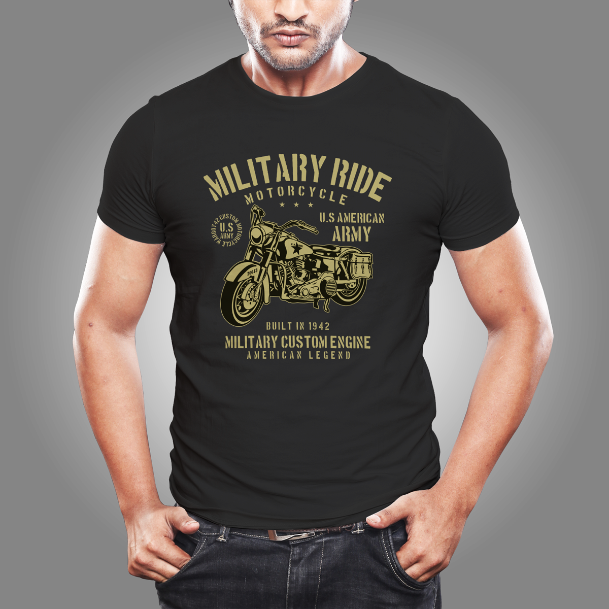 Military Ride тениска с уникален дизайн