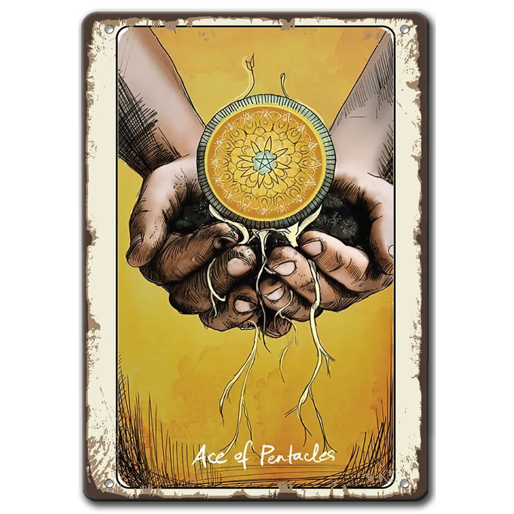 Ace of pentacle tarot метална табела