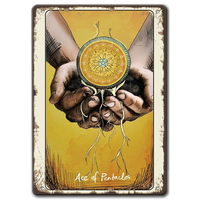 Ace of pentacle tarot метална табела