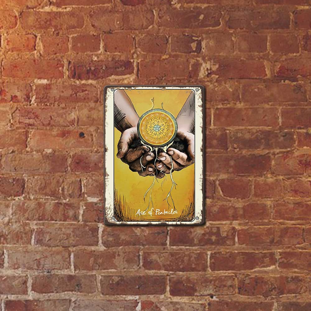 Ace of pentacle tarot метална табела