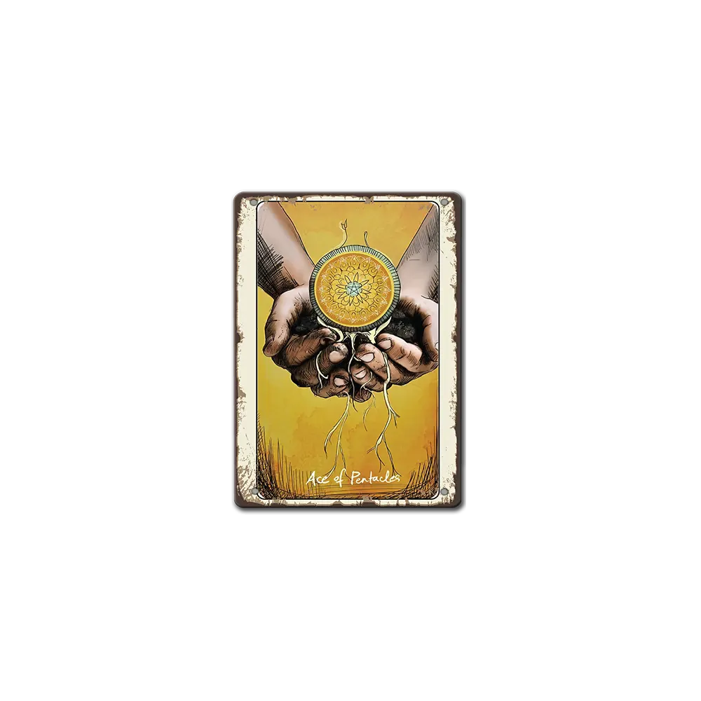 Ace of pentacle tarot метална табела