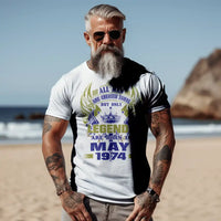 Тениска за юбилей All man equal, but Legend... с месец и година по поръчка