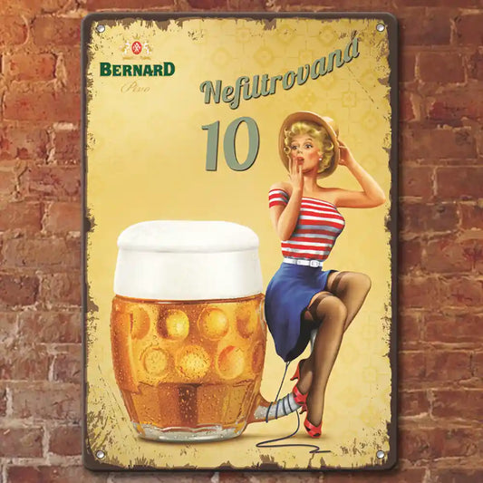 Бира Bernard нефилтрирана - Pin-Up метална табела