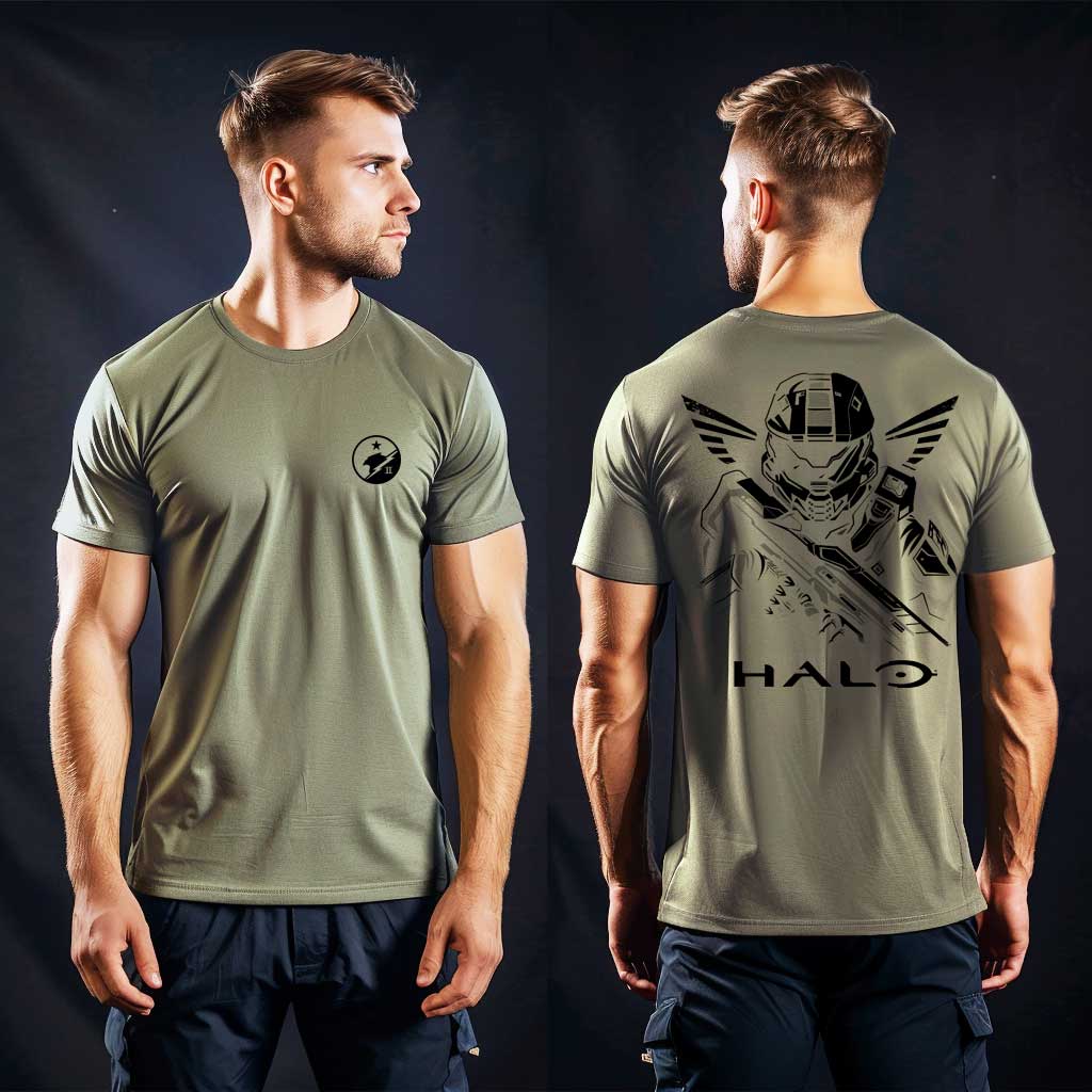 Halo Blue team Spartans тениска маслинено зелена