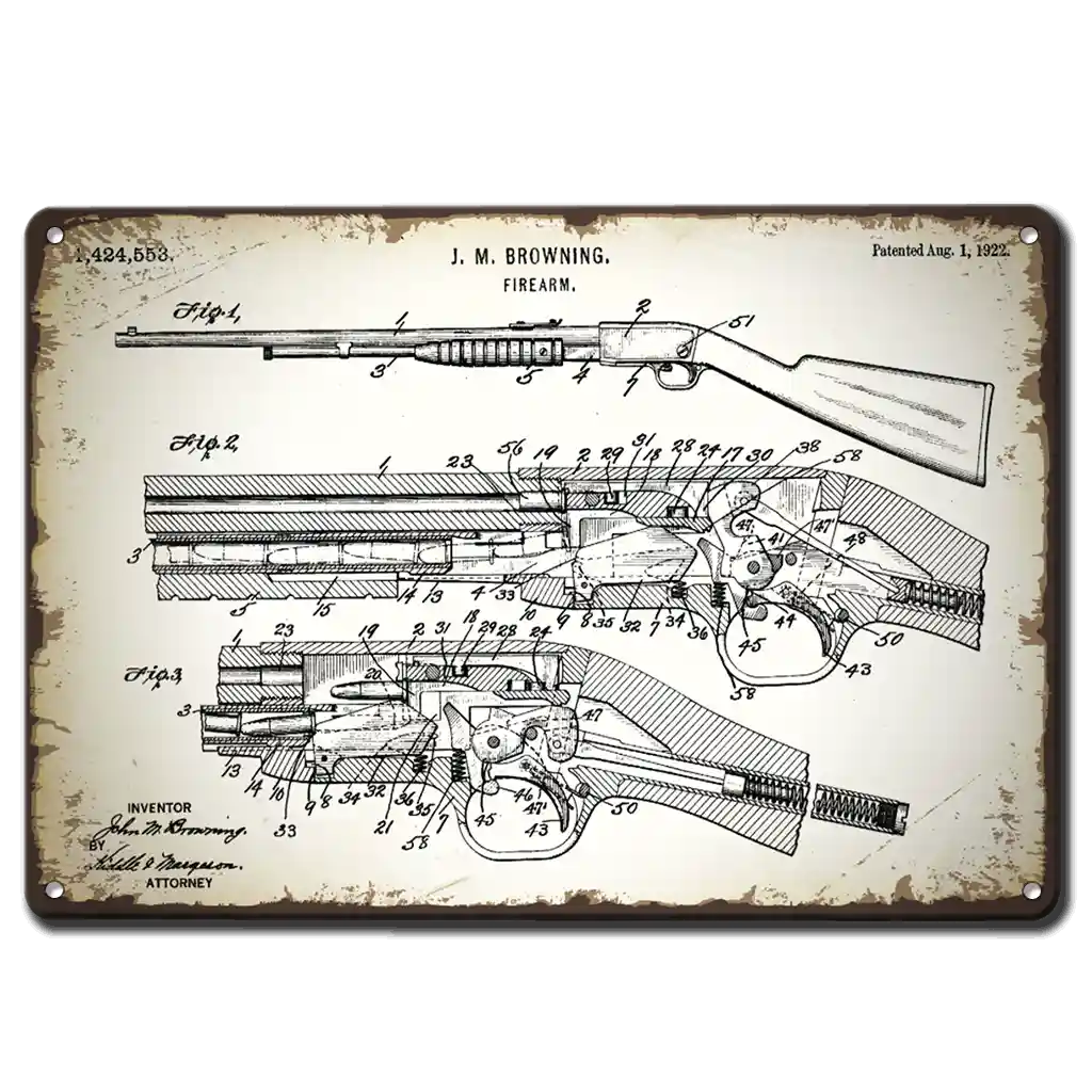 Патенти на Браунинг метални табели 30х45