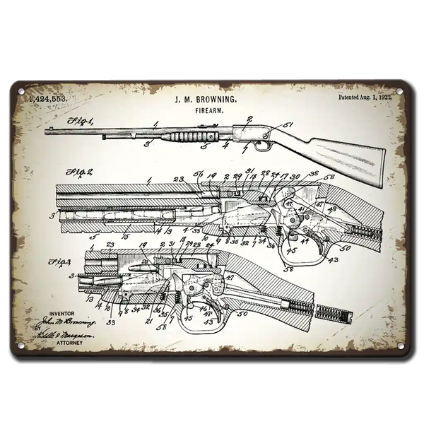 Патенти на Браунинг метални табели 30х45
