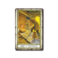 Eight of pentacle tarot метална табела