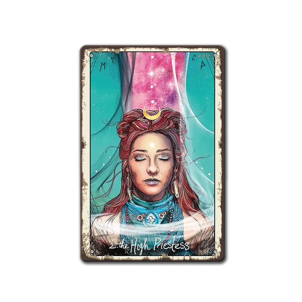 The High Priestess таро метална табела