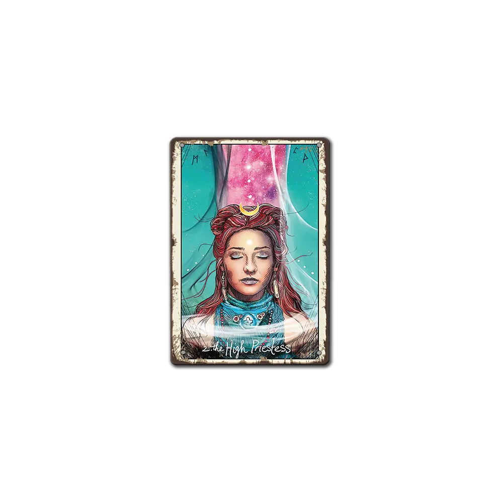 The High Priestess таро метална табела