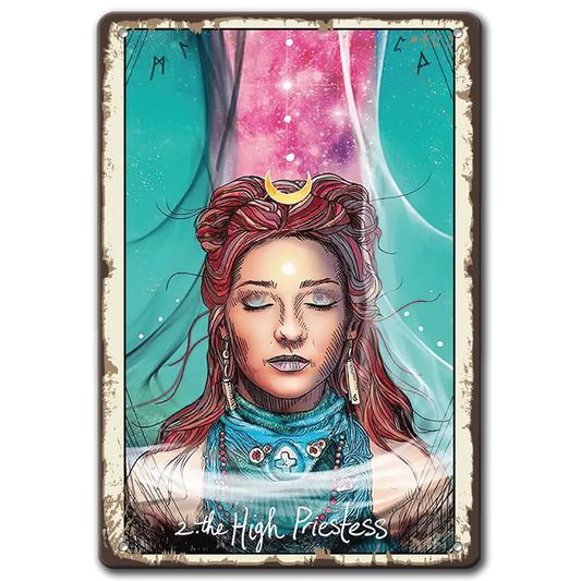 The High Priestess taro метална табела