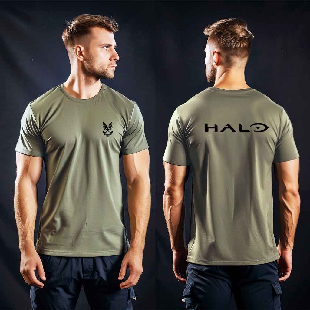 Halo UNSC тениска маслинено зелена