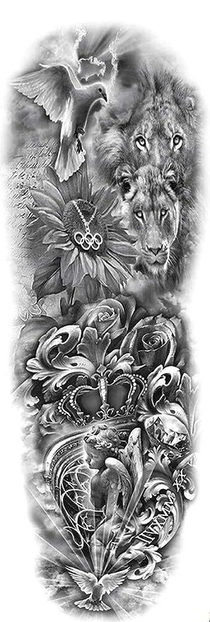Временна татуировка олимпийски лъвове temporary tattoo black-white
