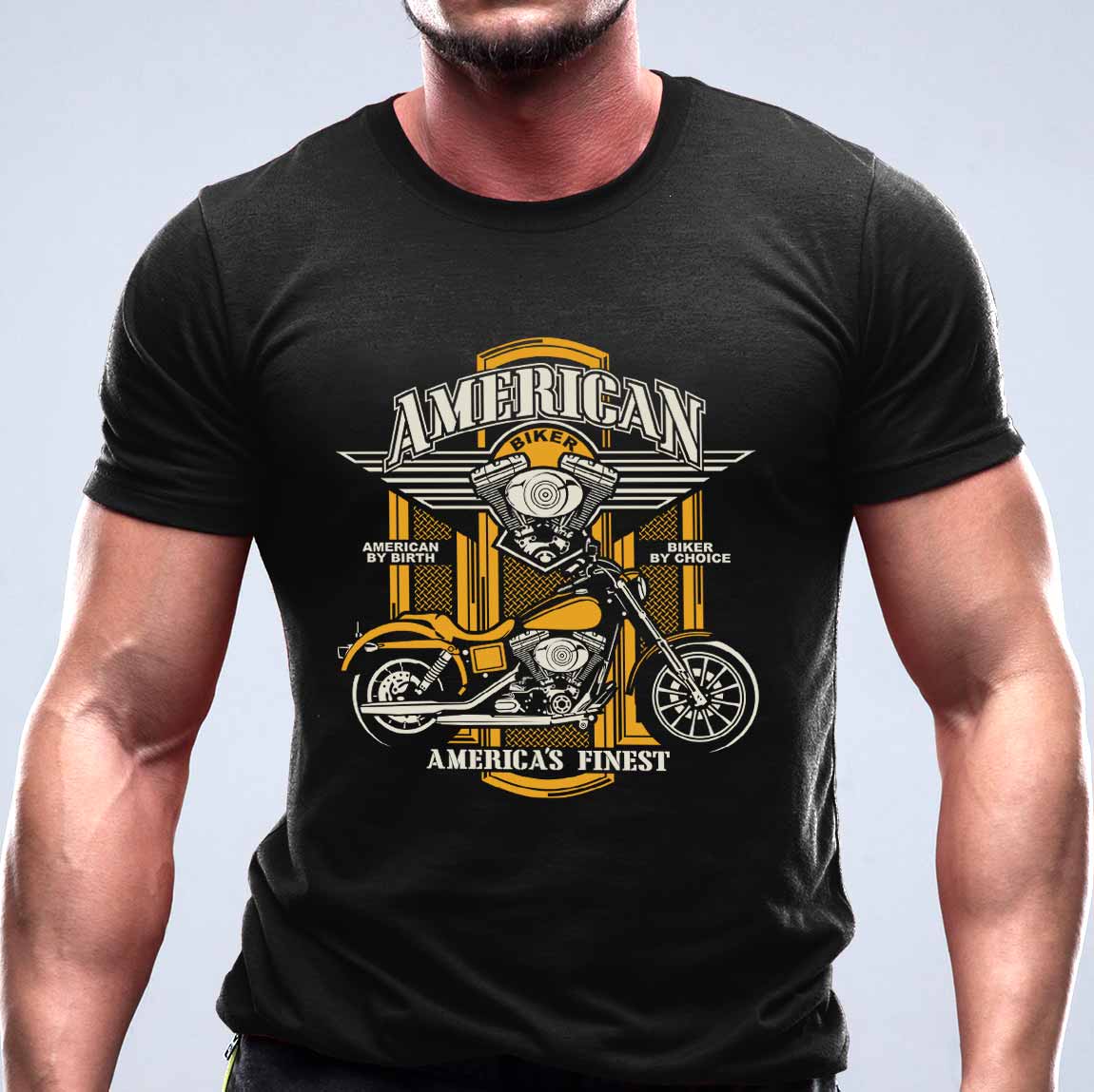 American Biker тениска черна teniska moto