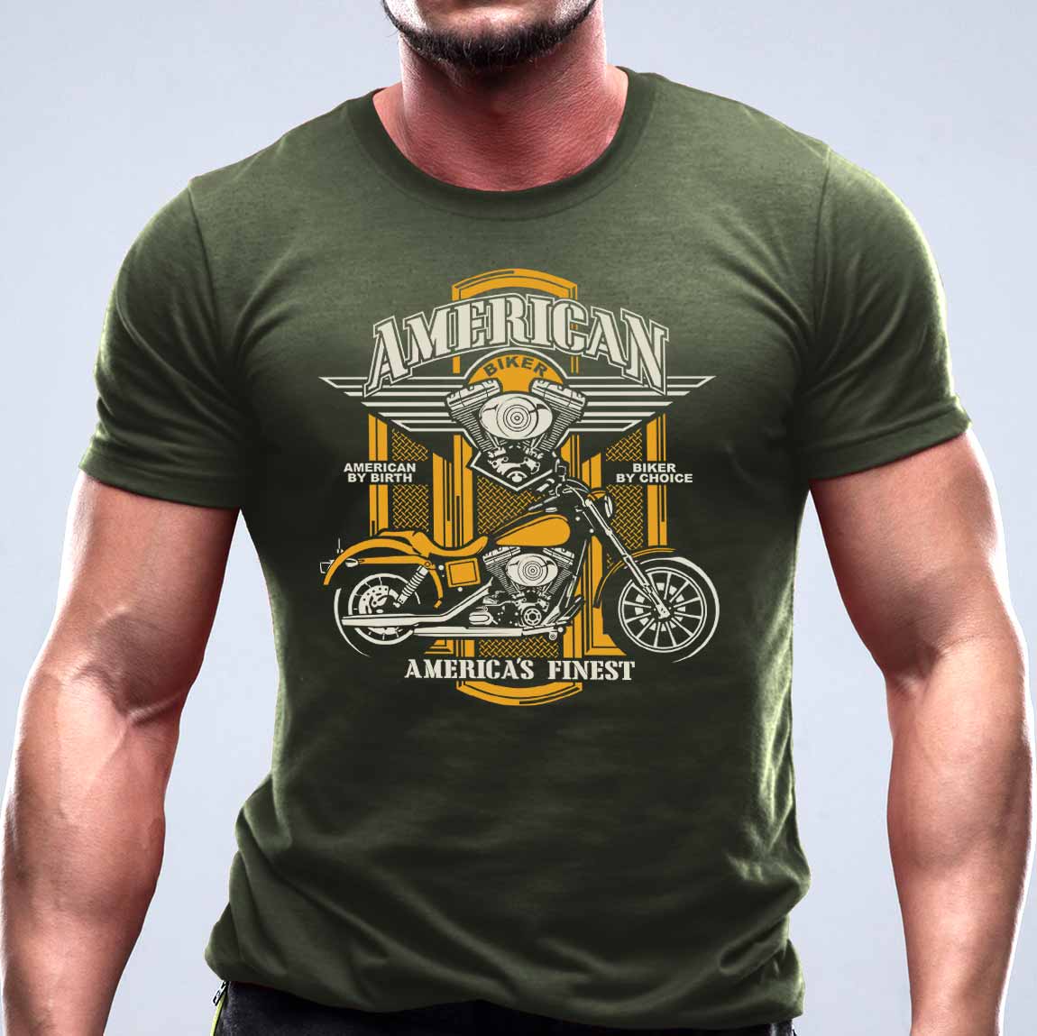 American Biker тениска каки teniska moto