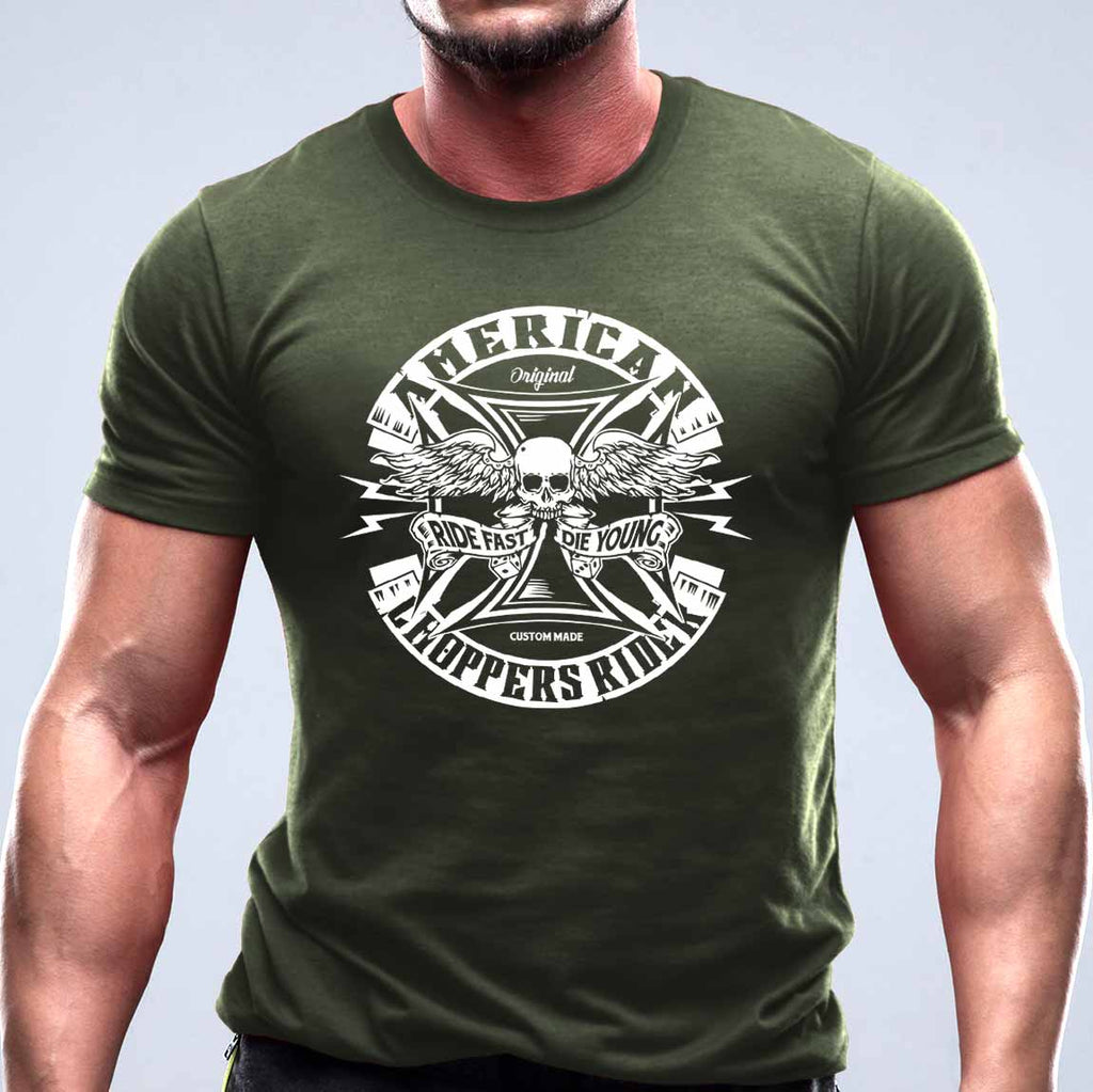 American Original Choppers тениска за моторджии bacumba зелена
