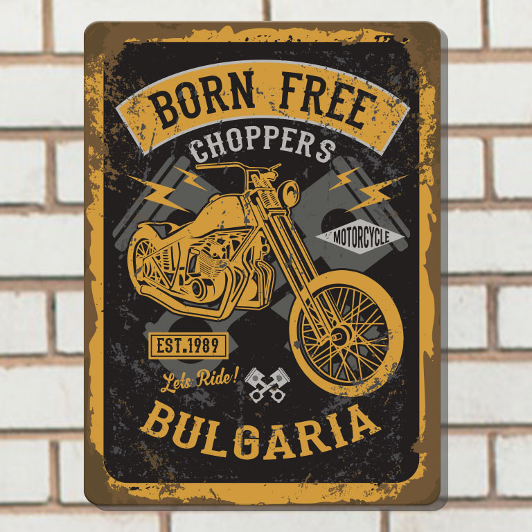 мото метална табелка чопър табела декорация за стена metal sign