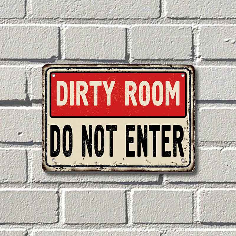 Dirty-Room-do-not-enter - винтидж метална декоративна табелка