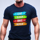 Eat sleep bike repeat тениска с уникален дизайн тъмно синя 