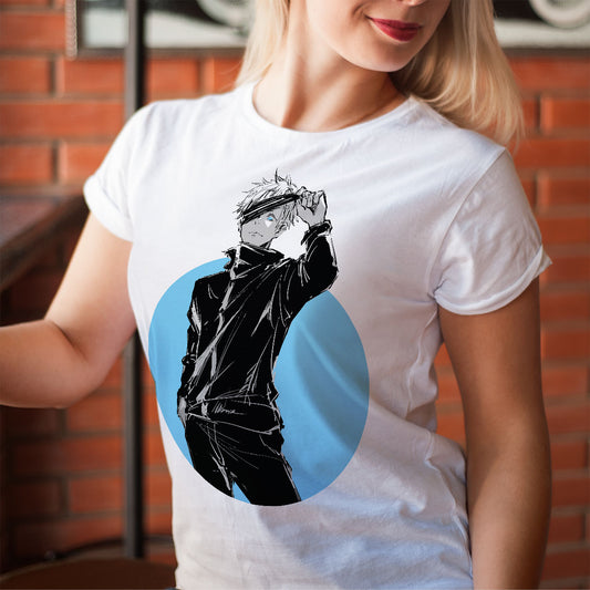 jujutsu kaisen gojo satoru itadori fushigoro megumi тениска фланелка перфектно качество черна liratech.bg