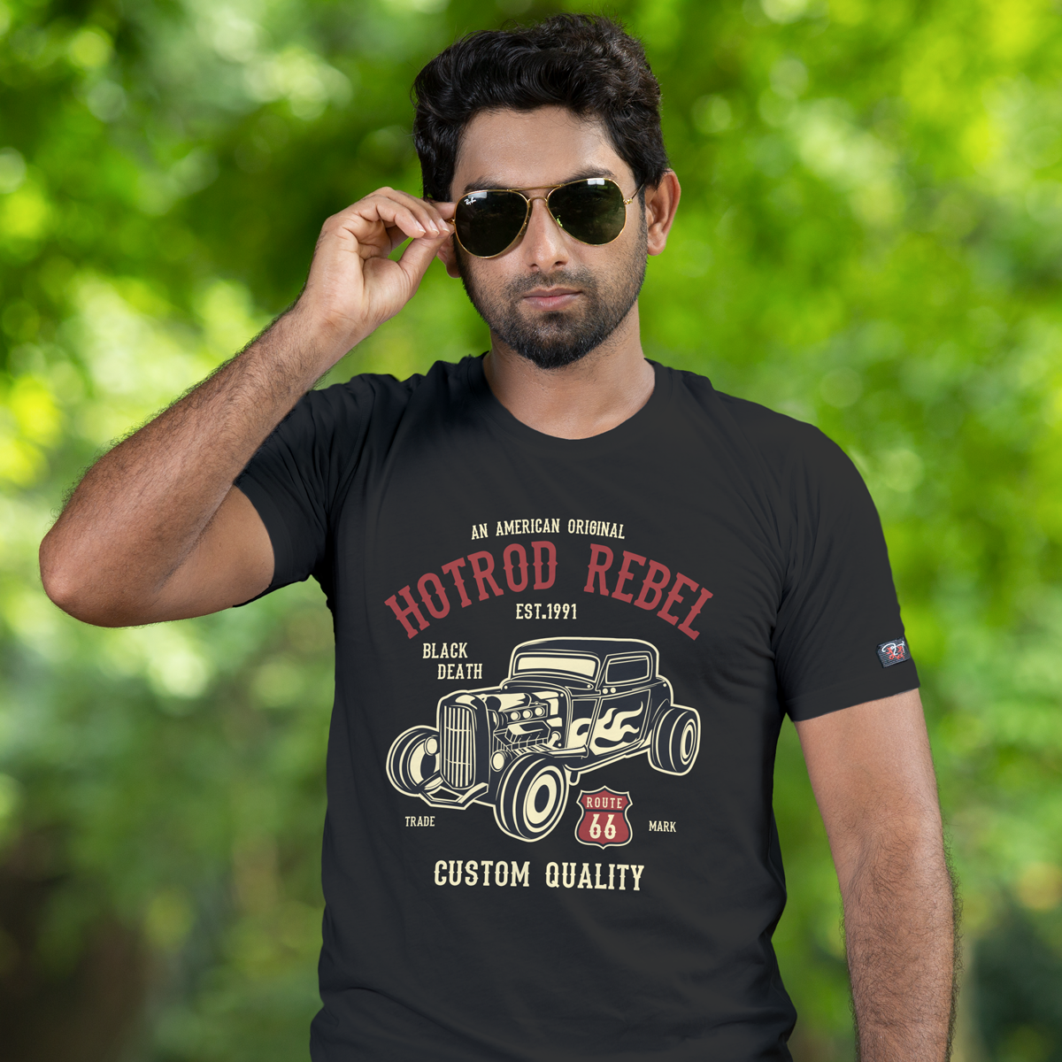 Hotrod Rebel тениска с уникален дизайн