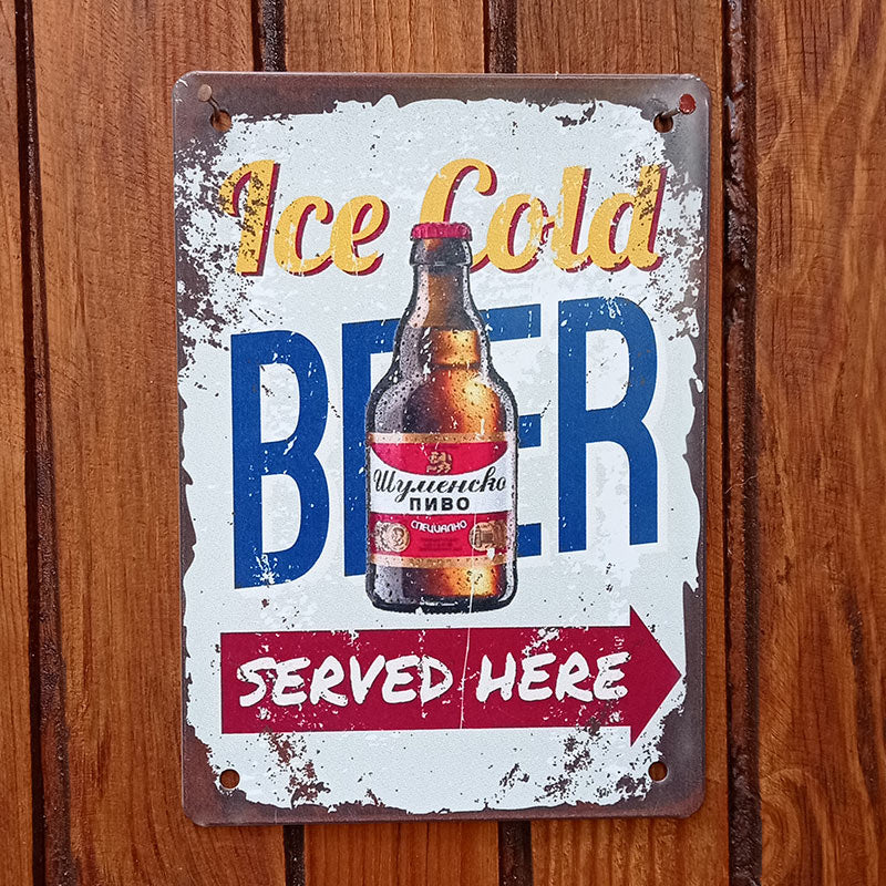 Ice cold beer (Shumensko) - винтидж метална декоративна табелка metal sign