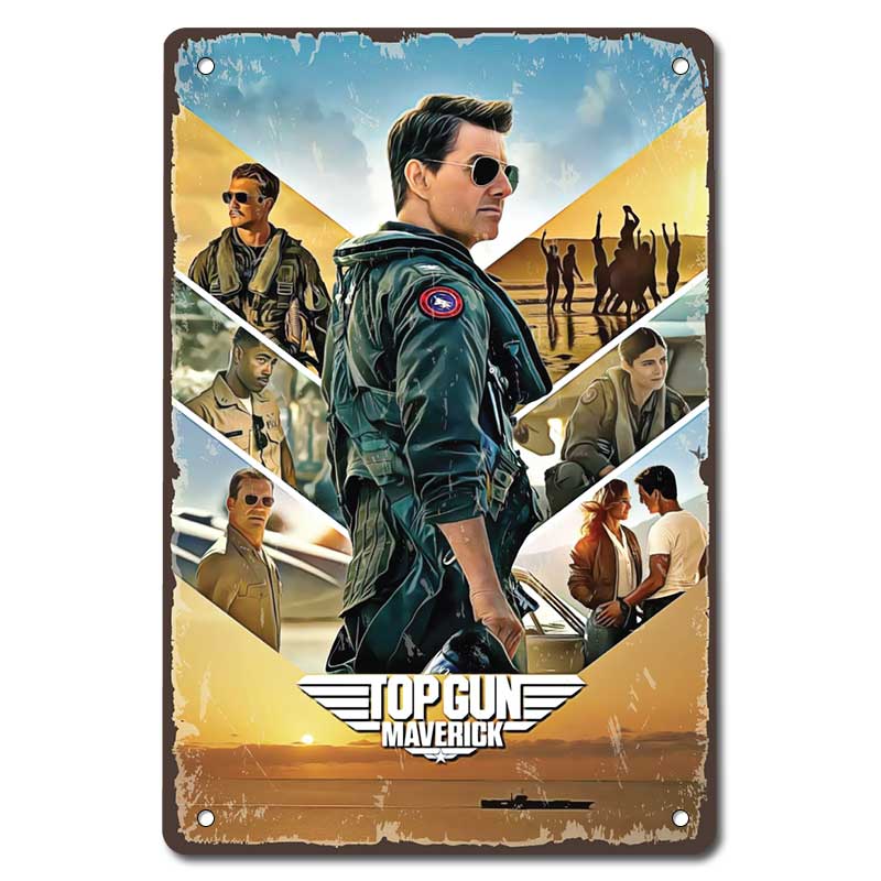 Maveric Top gun - винтидж метална декоративна табелка vintage metal signe