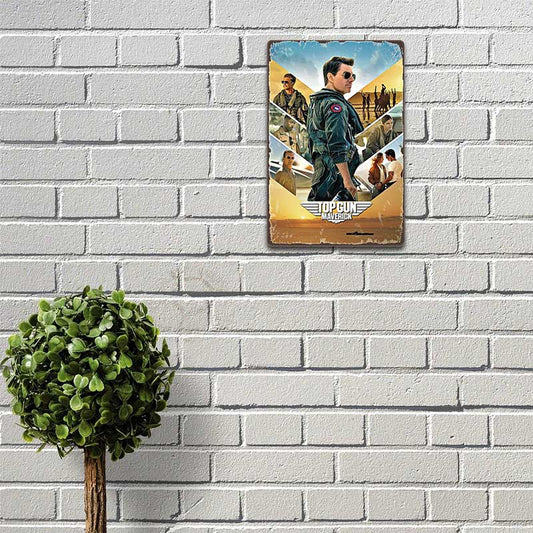 Maveric Top gun - винтидж метална декоративна табелка vintage metal signe