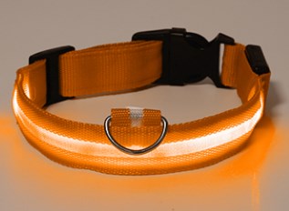 Светещ нашийник за куче Liratech.bg orange