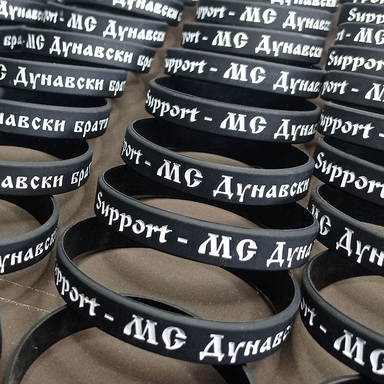 Гривни с релефен цветен надпис по поръчка, bracelets, wristband, grivni s logo