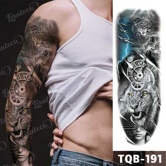 "Lions time" (The time of the lion) временна татуировка - ръкав - Liratech.bg